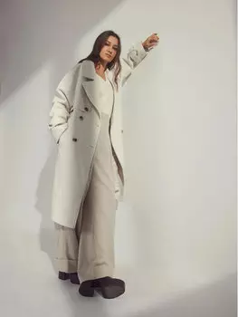 Пальто стандартного кроя Vila, бежевый