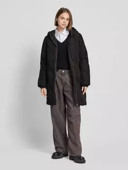 Пальто стеганое Comfort Fit с пришитым капюшоном модель «NOVELLA» Pieces, черный