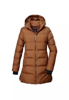Пальто стеганое, капюшон, воротник стойка, детское Killtec, цвет 00300 Braun