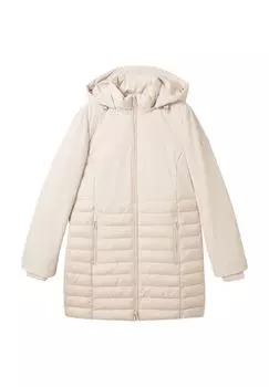 Пальто стеганое, с капюшоном, водоотталкивающее, женское TOM TAILOR, цвет 12365 Dusty Beige