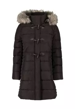 Пальто стеганое, воротник стойка, женское Zero, цвет 9105 Black Beauty