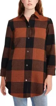 Пальто Steve Madden Eldridge Buffalo Plaid Coat, цвет Cognac