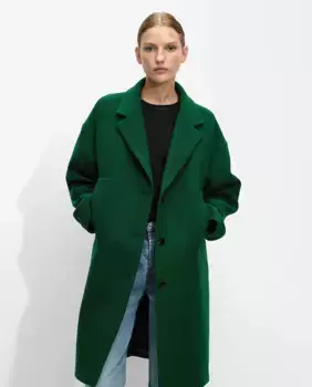 Пальто сукно с лацканами и пуговицами Parfois, зеленый