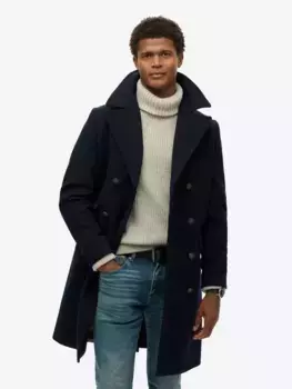 Пальто Superdry Merchant Wool Long, цвет eclipse navy