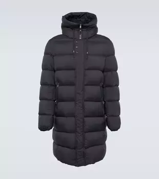 Пальто Supermatt с пуховыми вставками и капюшоном Herno, черный