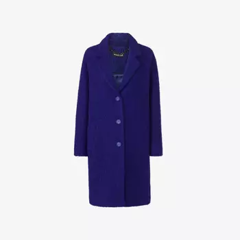 Пальто свободного кроя Anita из шерсти и букле Whistles, синий