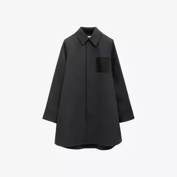 Пальто свободного кроя из шерсти и кашемира в форме трапеции Loewe, синий