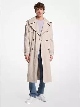 Пальто свободного кроя из смеси хлопка Inox Michael Kors, бежевый