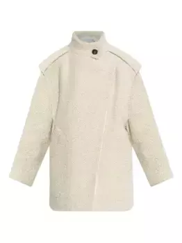 Пальто свободного кроя из смесовой шерсти с асимметричной застежкой IRO, нейтральный