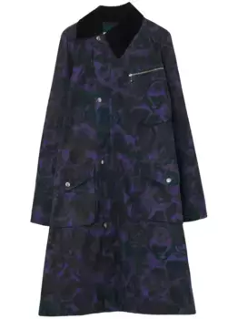 Пальто свободного кроя с принтом BURBERRY, фиолетовый