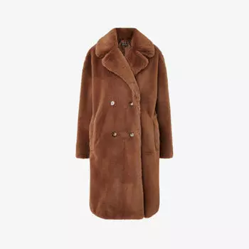 Пальто свободного кроя Teddy из искусственного меха Whistles, коричневый