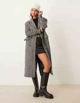 Пальто свободного покроя с монохромным шевронным узором Glamorous