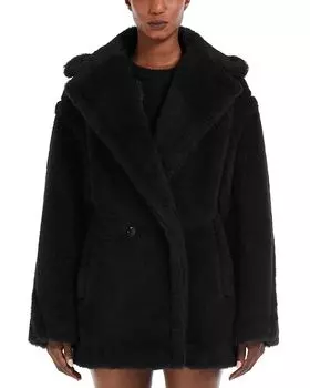 Пальто Тедди цвета Фуксии Max Mara, черный
