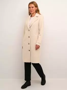 Пальто Тедди с лацканами Anne Notch KAFFE, крем