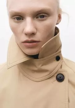 Пальто-тренч LONDI Mango, бежевый