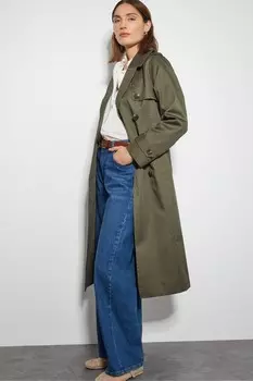 Пальто тренч Matilda миди Monsoon, зеленый