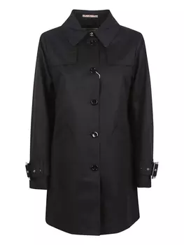 Пальто-тренч со складками Herno, черный