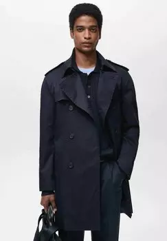 Пальто-тренч TANGO Mango, темно-синий