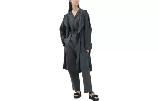 Тренч-пальто из нейлона U Uniqlo, 08 темно-серый