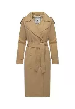 Пальто тренчкот длинный тренч Ragwear, желтый