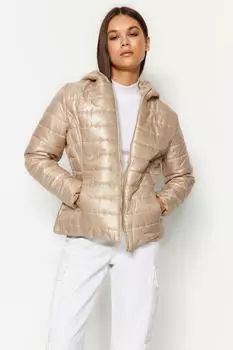 Пальто Trendyol стеганое с капюшоном, золотой