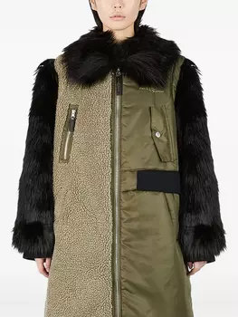 Пальто UGG x Feng Chen Wang со вставками, зеленый