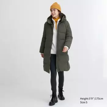 Пальто UNIQLO бесшовное, темно-зеленый