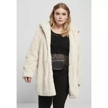 Пальто Urban Classics Hooded Jacket Teddy, белый