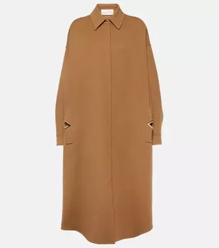 Пальто vgold из шерсти и кашемира Valentino, коричневый