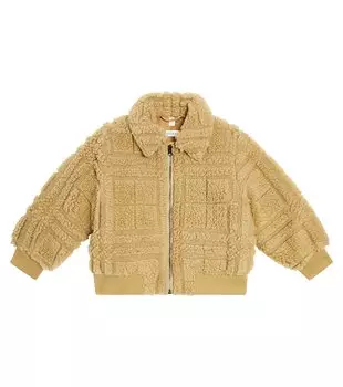 Пальто в клетку peter burberry Burberry Kids, бежевый