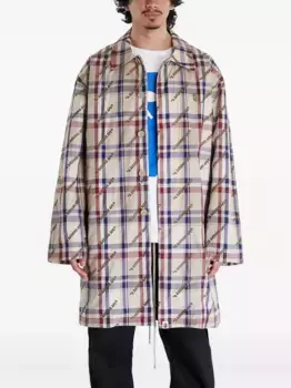 Пальто в клетку с логотипом A BATHING APE, нейтральный