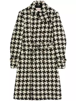 Пальто в ломаную клетку Valentino Garavani, черный