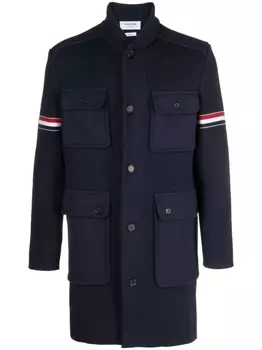 Пальто в рубчик с полосками RWB Thom Browne, синий