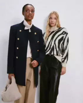 Пальто в стиле милитари с золотыми пуговицами Easy Wear, темно-синий