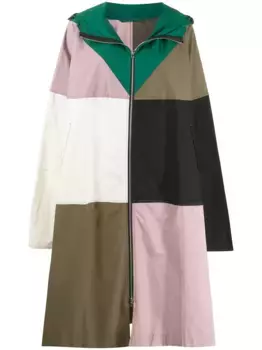 Пальто в технике пэчворк с капюшоном colville, нейтральный