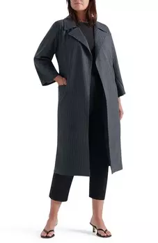 Пальто в тонкую полоску Pari Passu Plus Size Charlie, серый