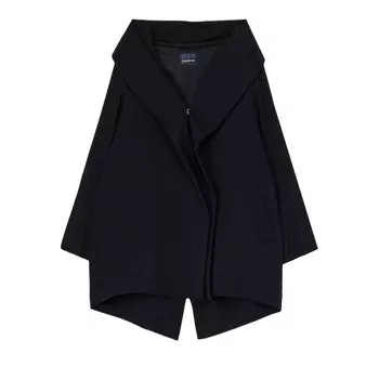Пальто Yohji Yamamoto Hooded Cape Coat, черный