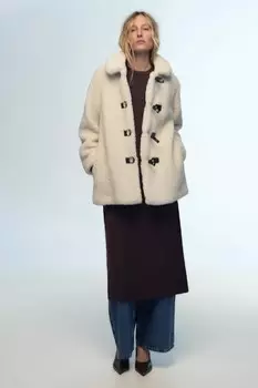 Пальто ZARA, экрю