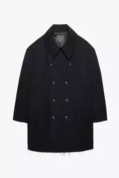 Пальто Zara by Stefano Pilati Oversize Fit Wool, черный
