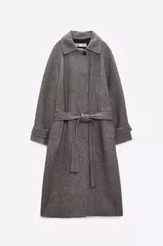 Пальто Zara Premium, серо-коричневый