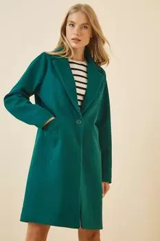 Пальто - Зеленый - Двубортный Happiness stanbul, зеленый