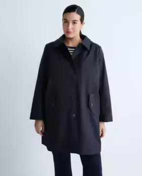 Пальто женское больших размеров на пуговицах Lauren Ralph Lauren Woman, тёмно-синий