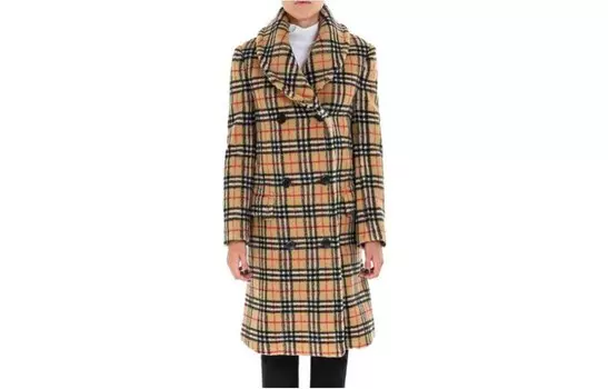 Пальто женское Burberry, коричневый / черный