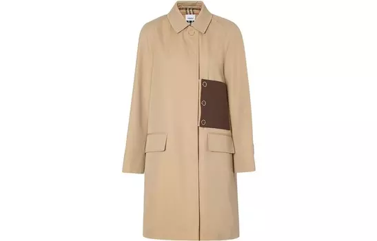 Пальто женское Burberry на пуговицах, хаки