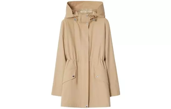 Пальто женское Burberry с капюшоном, желто-коричневый