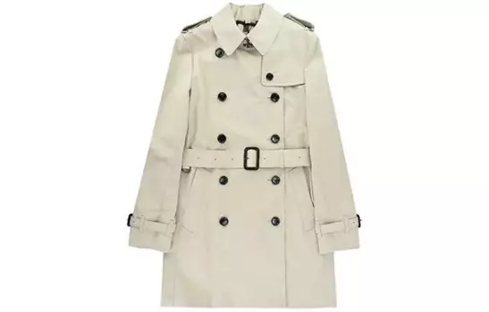 Пальто женское Burberry с ремешком, хаки / черный