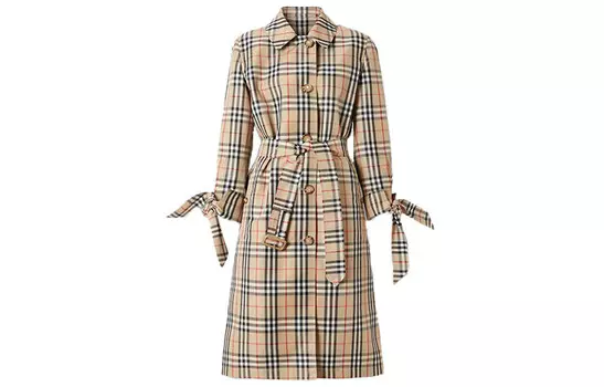 Пальто женское Burberry в клетку, желтый