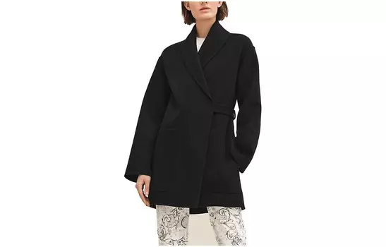 Пальто женское Hermes с запахом, черный