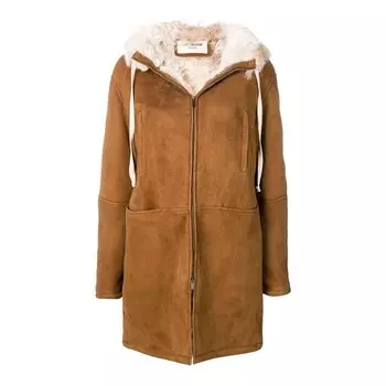 Пальто женское льняное Saint Laurent, коричневый