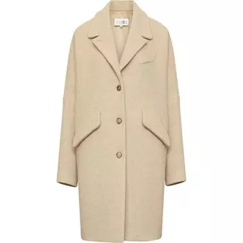 Пальто женское Mm6 Maison Margiela на пуговицах, бежевый
